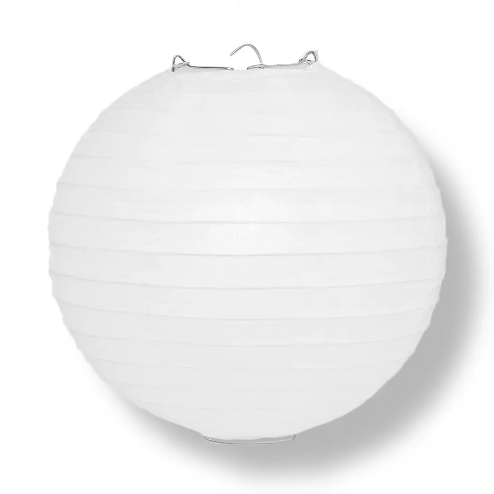 12-Piece Wedding White and Beige Paper Lantern Party Pack Set