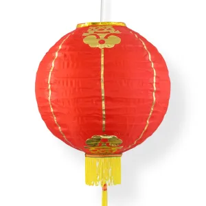 14 Inch Red Traditional Nylon Chinese New Year Lantern w/Tassel