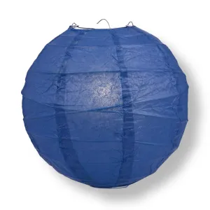 20 Inch Navy Blue Free-Style Ribbing Round Paper Lantern