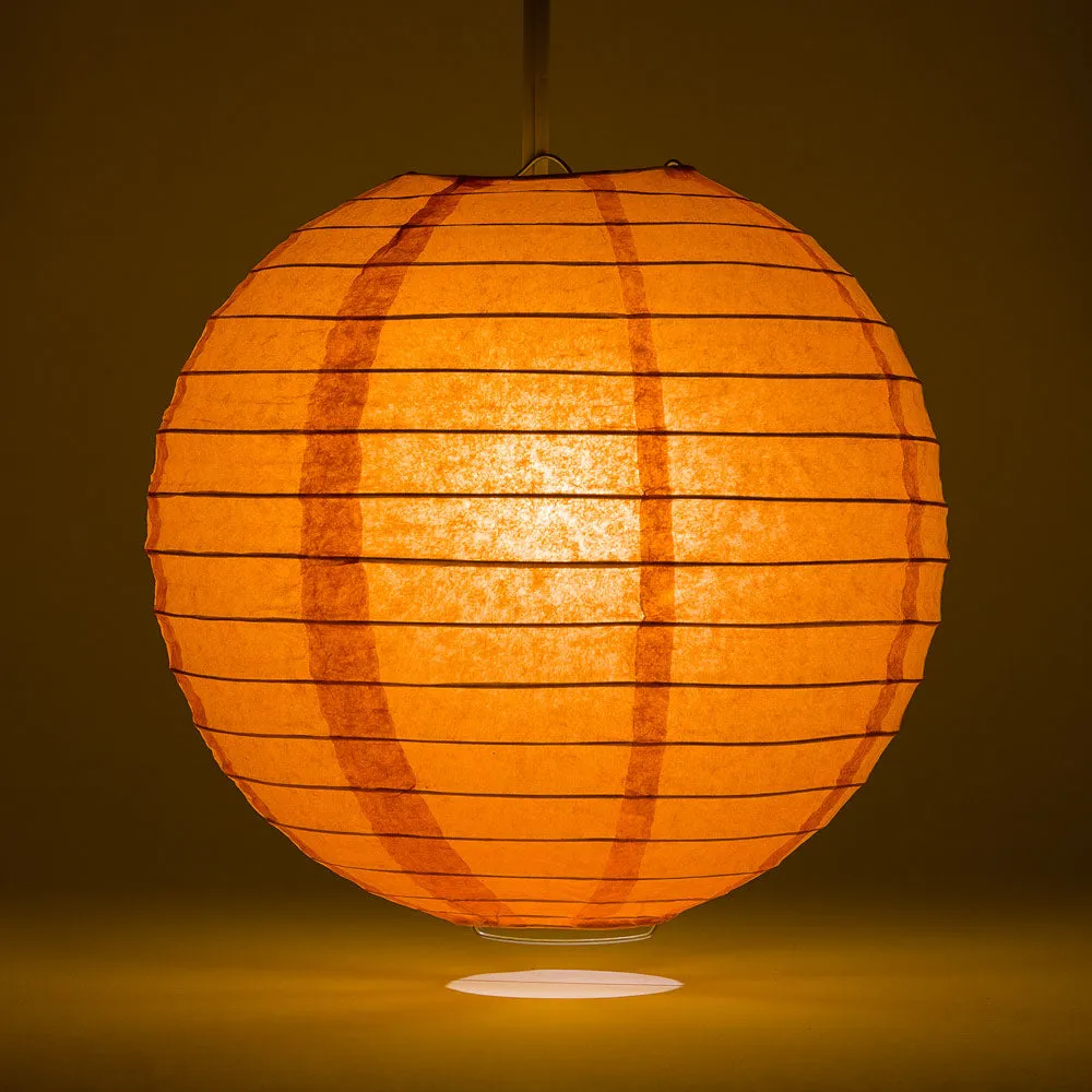 30" Persimmon Orange Jumbo Round Paper Lanterns, Even Ribbing (Value Packs)