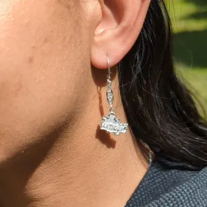 Antigua Map Hanging Long Earring by Caribbijou