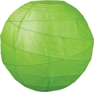 BLOWOUT BULK PACK (12) 20" Grass Greenery Round Paper Lantern, Crisscross Ribbing, Chinese Hanging Wedding & Party Decoration