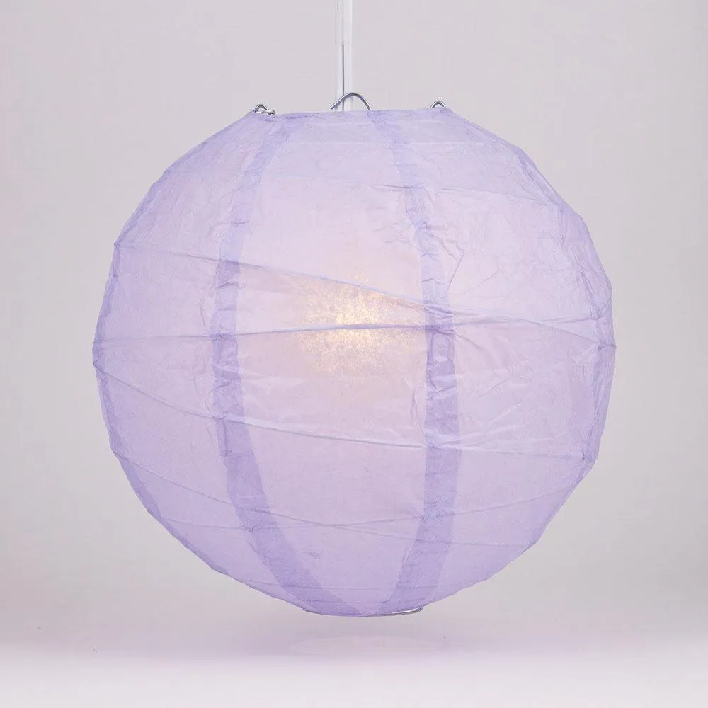 BULK PACK (12) 16" Lavender Round Paper Lantern, Crisscross Ribbing, Chinese Hanging Wedding & Party Decoration