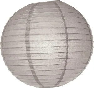 BULK PACK (12) 24" Gray / Grey Round Paper Lantern, Even Ribbing, Chinese Hanging Wedding & Party Decoration