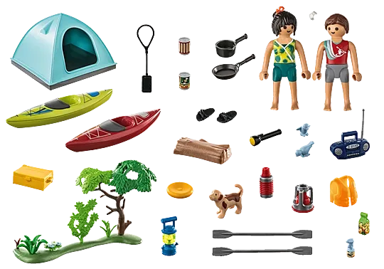Campsite With Kayaks