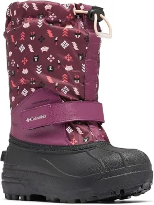 Columbia Kids Powderbug Forty Winter Boots- Marionberrry/ Peach Blossom