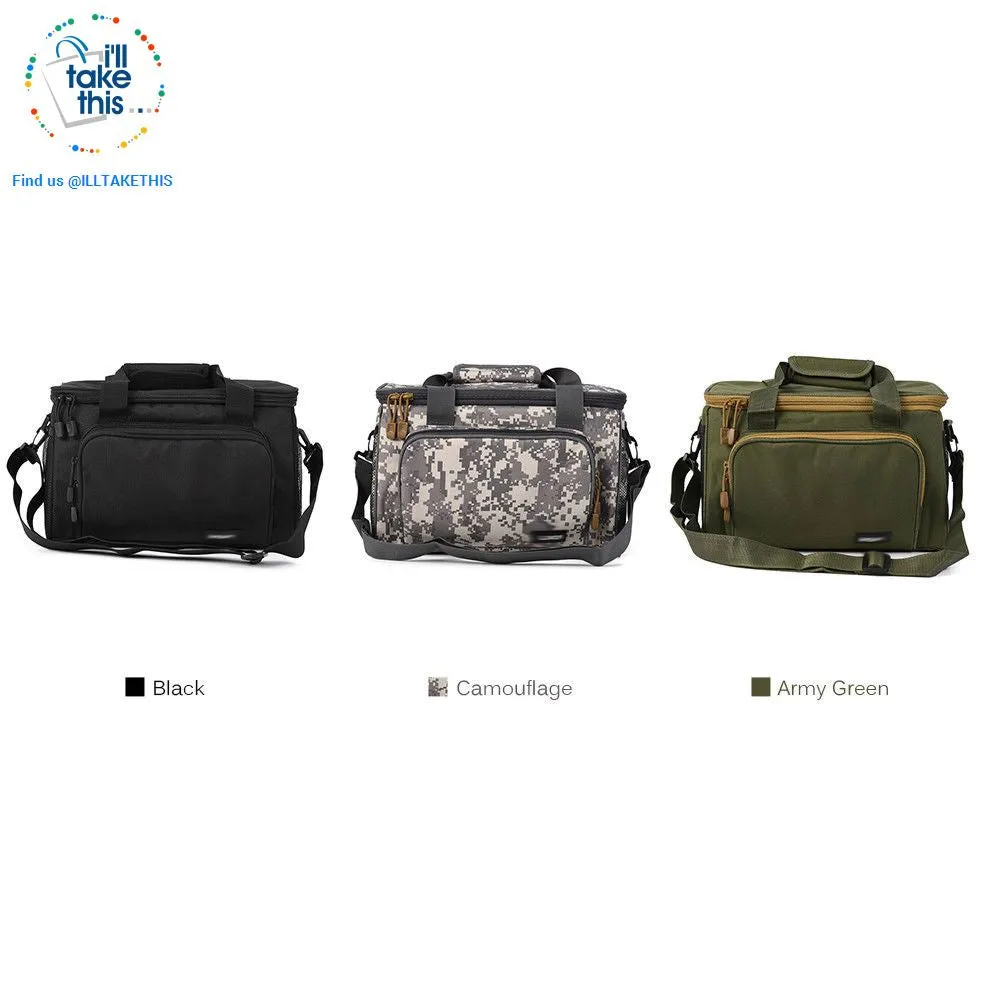 Fishing Bag - Built tough with Canvas Multi-function Bag with Waist/Shoulder Strap - 3 Colors