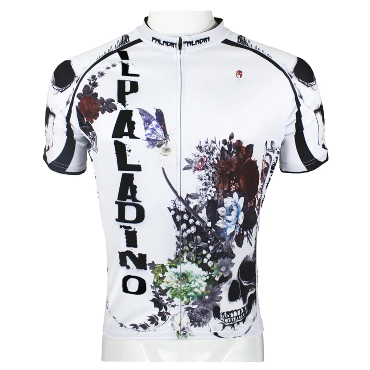 ILPALADINO Skull Men's Summer Cycling Short Jersey  Flower BlossomPro Cycle Clothing Racing Apparel Outdoor Sports Leisure Biking T-shirt Sportswear Quick—dry Shirt 091