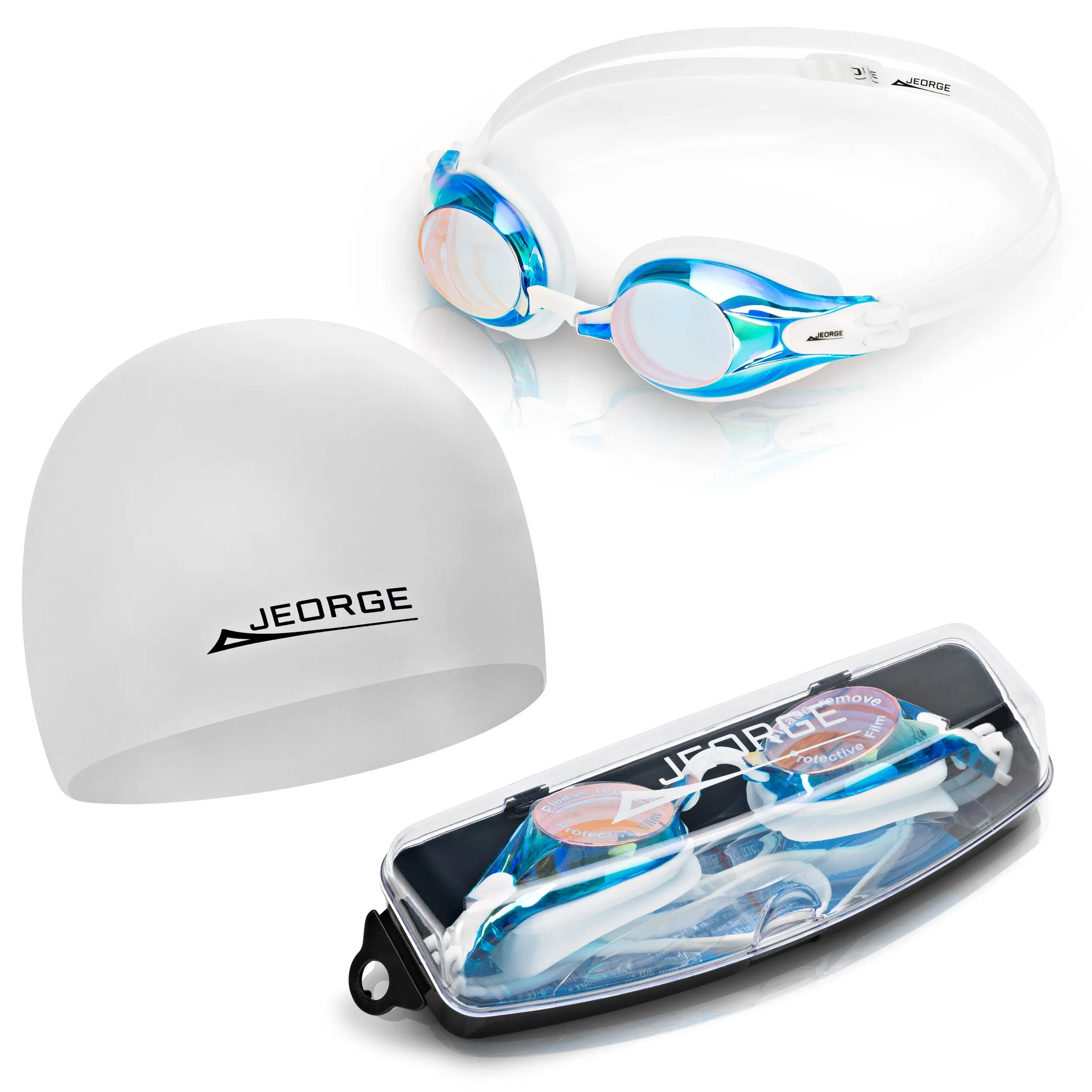 JEORGE Swimming Goggles   Silicon Cap Combo