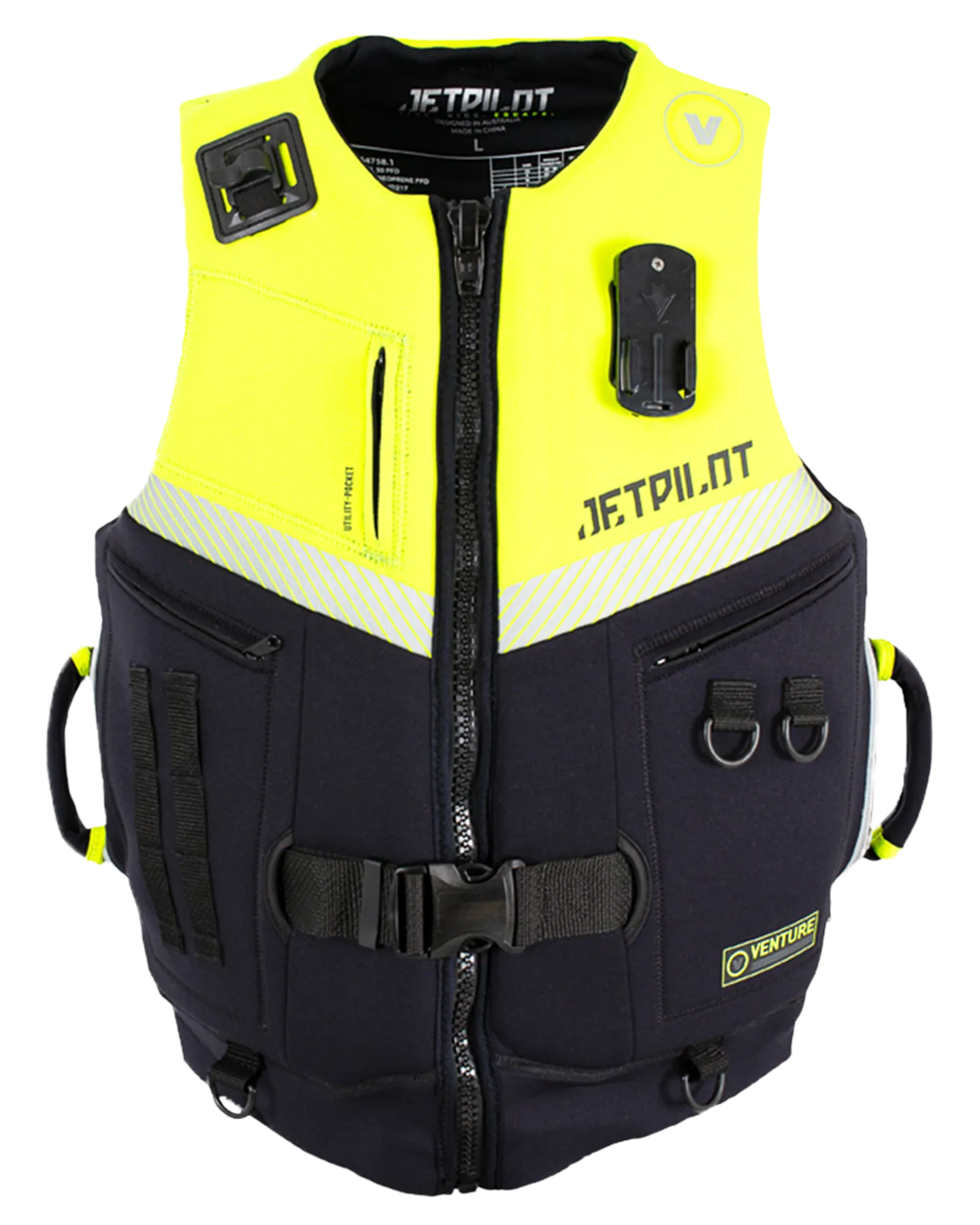 Jetpilot Venture Mens Neo Vest - Black/Yellow Level 50