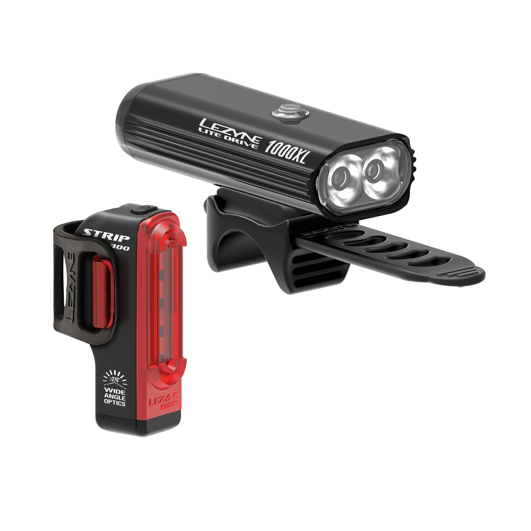 Lezyne Lite Drive 1000XL   Strip Pro 300 Tail Light Bike Light Combo