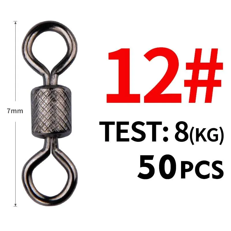 Meredith 50PCS/Lot Fishing Swivels Ball Bearing Swivel with Safety Snap