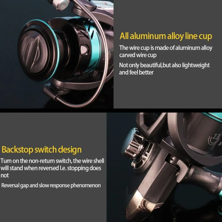 Metal Spinning Wheel CNC Rocker Throwing Rod Fish Wheel, Style: DK II 5000 (Metal Ball Grip)