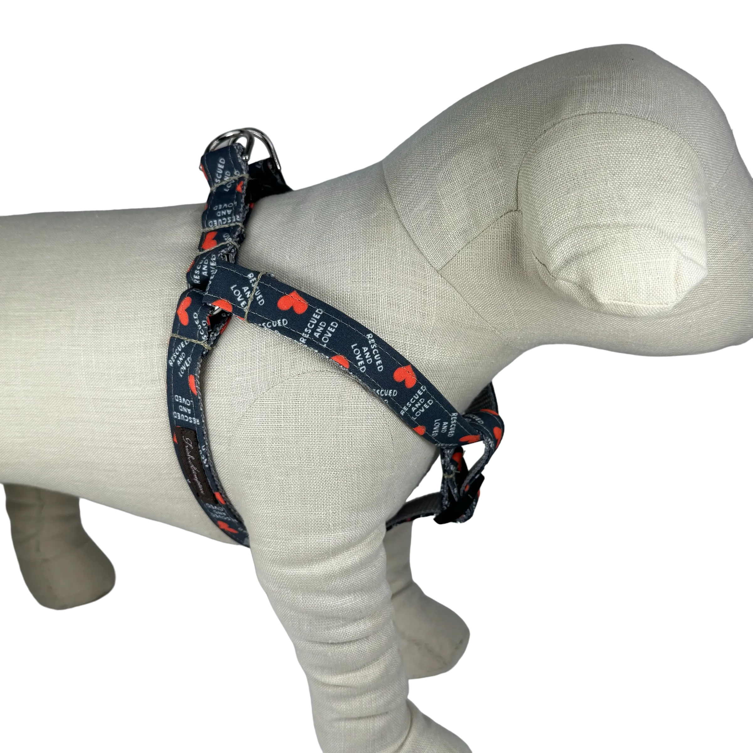 Navy Blue Rescued and Loved Dog Harness - 1017