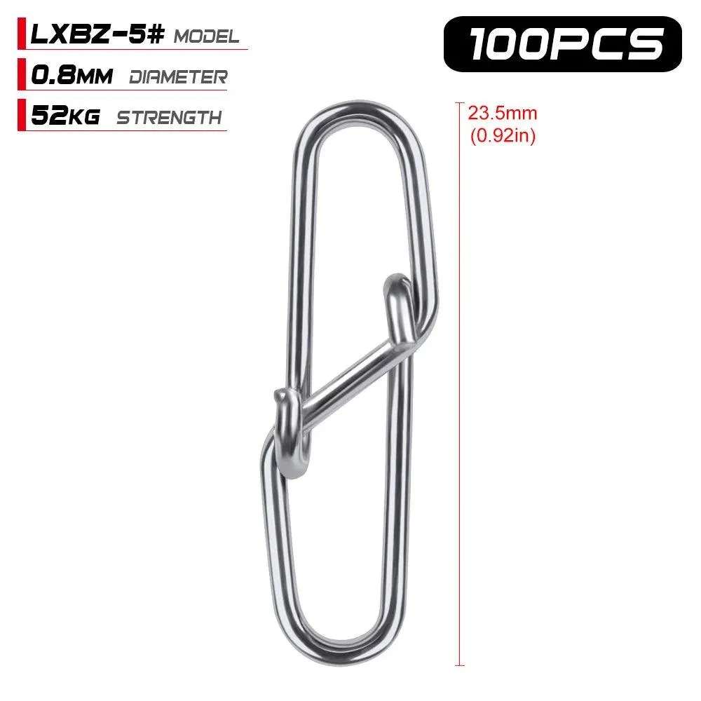 Proberos 100 pcs Diamond Snap Fishing Barrel Swivel 0#-6#