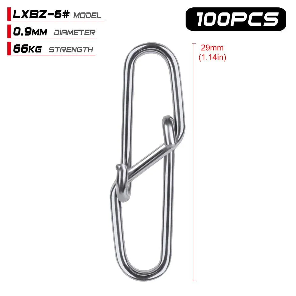 Proberos 100 pcs Diamond Snap Fishing Barrel Swivel 0#-6#