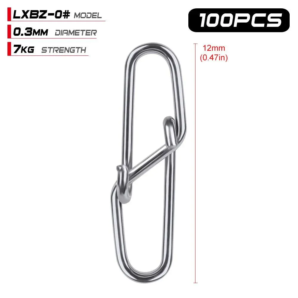 Proberos 100 pcs Diamond Snap Fishing Barrel Swivel 0#-6#