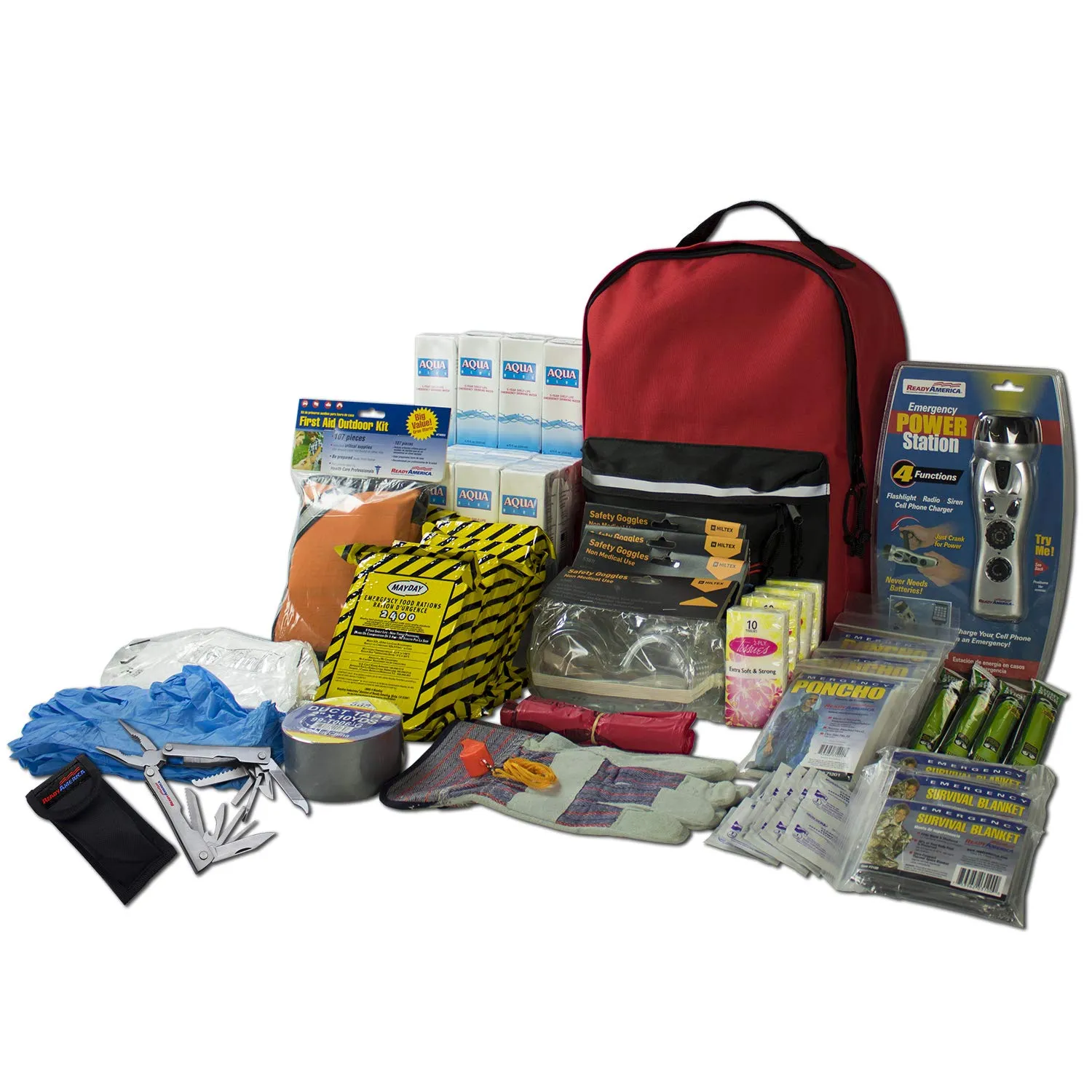 Ready America 70385 Deluxe Emergency Kit 4 Person Backpack