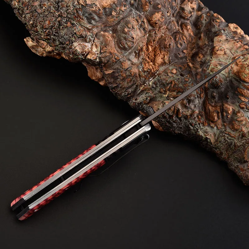 Red Handle Wholesale Custom Best Camping Outdoor Handmade Survival Folding Pocket Knives