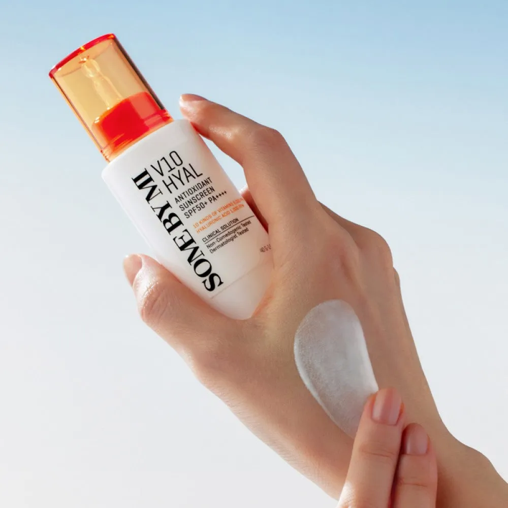 SOME BY MI V10 hyal antioxidant sunscreen  spf50  pa     واقي الشمس بالفيتامينات من سمباي مي
