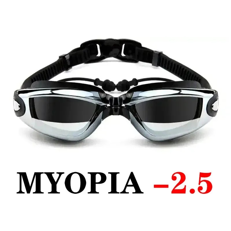 Swimming Goggles with Earplugs - Anti-Fog Waterproof Eyewear