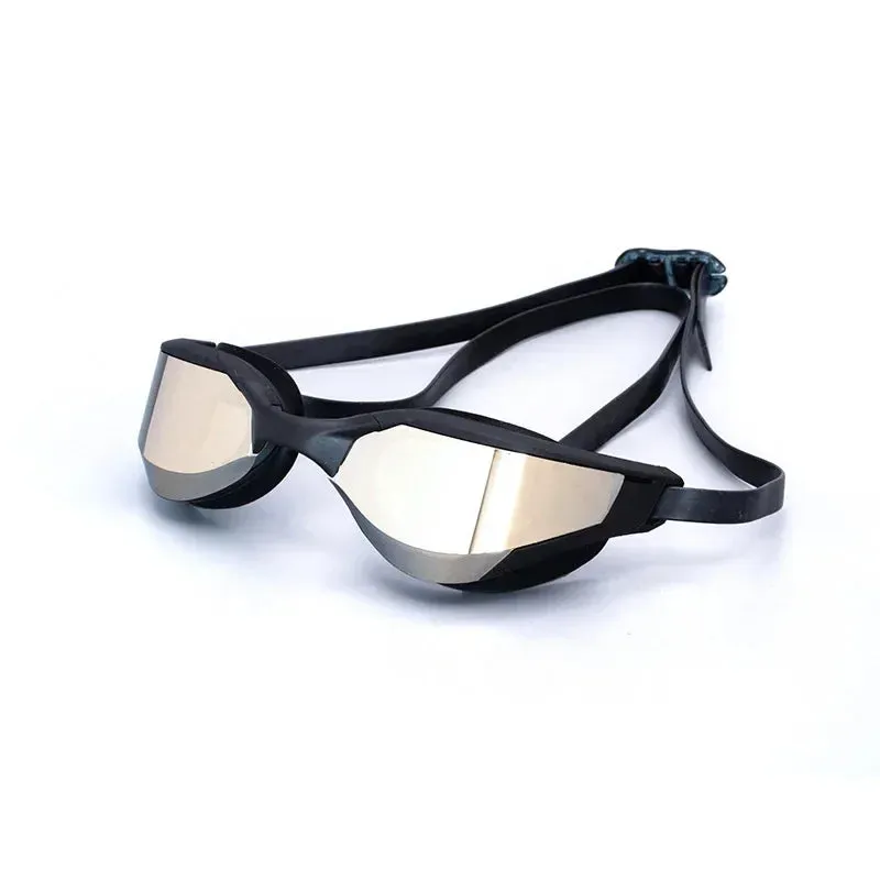 Waterproof and Fog-proof Racing Swim Goggles - Cool Silver Plated for Men and Women