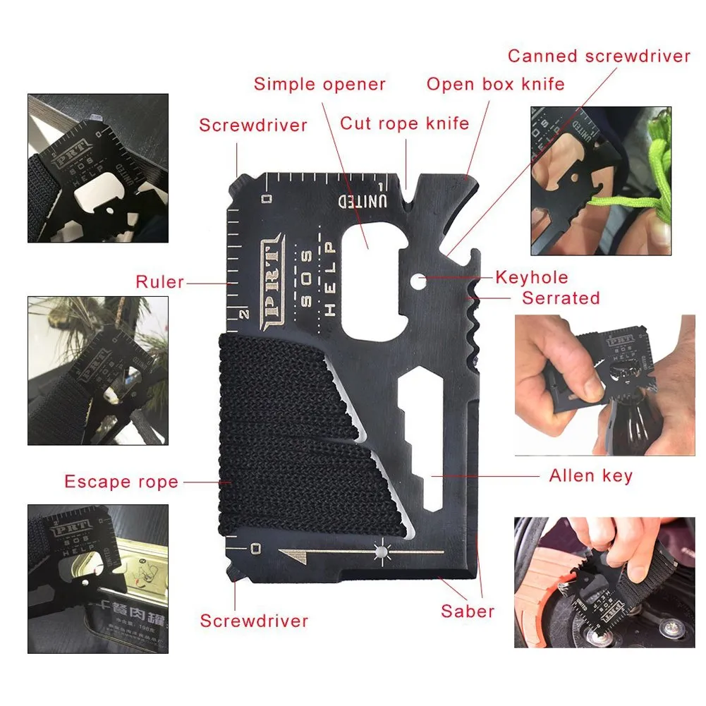 XUANLAN Emergency Survival Kit 13 in 1, Outdoor Survival Gear Tool with Survival Bracelet, Fire Starter, Whistle, Wood Cutter, Water Bottle Clip, Tactical Pen (Survival Kit 1)