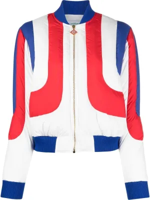 zip-fastening padded jacket